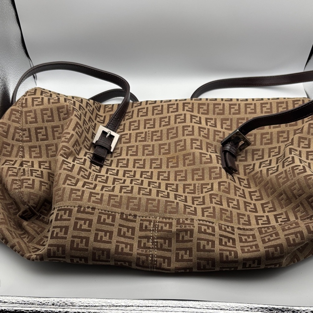 Fendi Tan and Brown Monogram Handbag - Picture 2 of 16